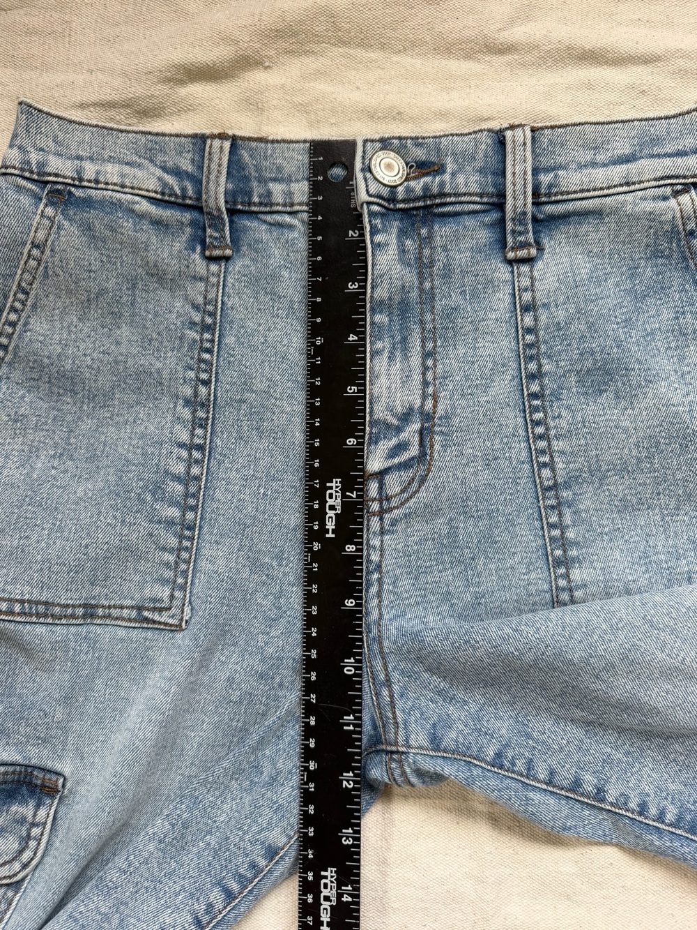 High Rise Cargo Jogger Jeans Acid Wash Balloon Barrel Pants Denim Retro Y2K 80s - Picture 15 of 15